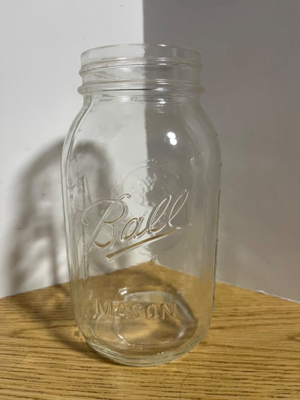 Ball Mason 24 oz Embossed Fruit Design Glass Jar Clear Regular Mouth